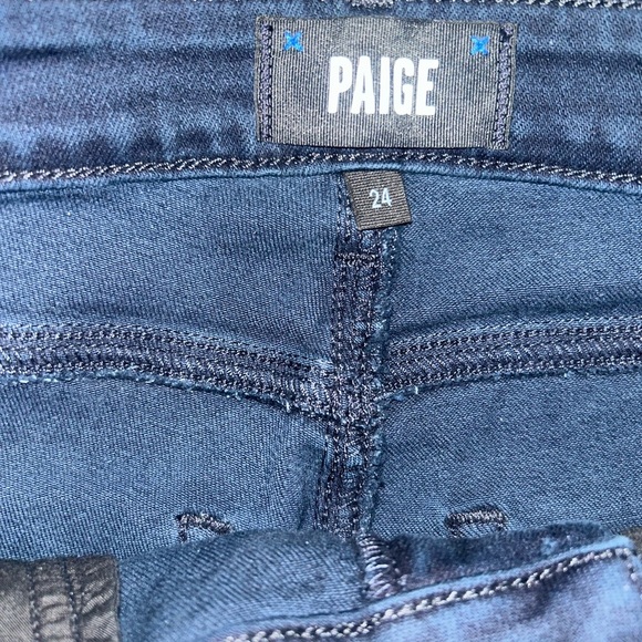 PAIGE Genevieve Hi-Rise Flare Leg Jeans Dark Wash Size 24 - Picture 9 of 14